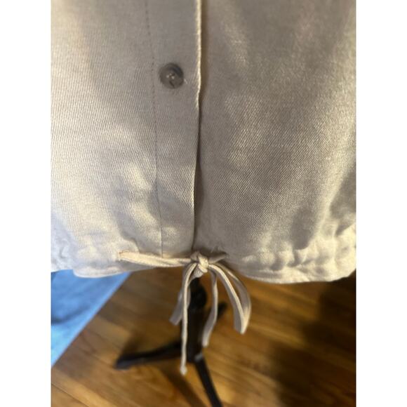 Favlux Beige Button-Down Shirt with Drawstring Hem – Casual Chic - Picture 4 of 8